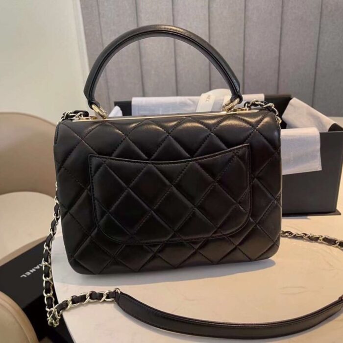 Chanel CC Trendy Leather Bag Black 25cm - Image 6