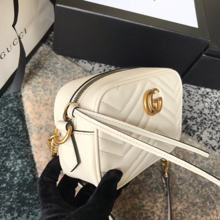 Gucci GG Marmont Small Shoulder Bag White 24cm ‎447632 DTD1T 9022 - Image 7