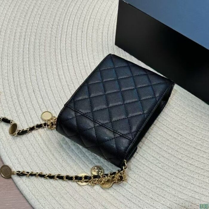 Chanel Trendy CC Phone Holder Leather Quilted Crossbody Bags Black 17 cm - Image 5
