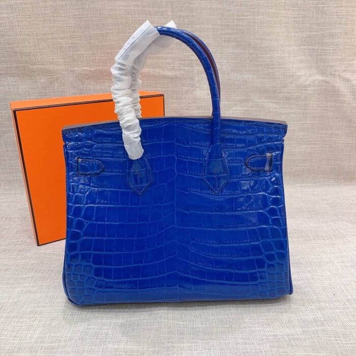 Hermes Birkin 30 Crocodile Gold-toned Hardware Dark Blue 30cm - Image 4