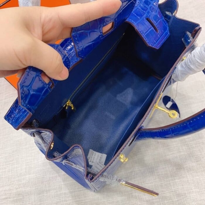 Hermes Birkin 30 Crocodile Gold-toned Hardware Dark Blue 30cm - Image 6