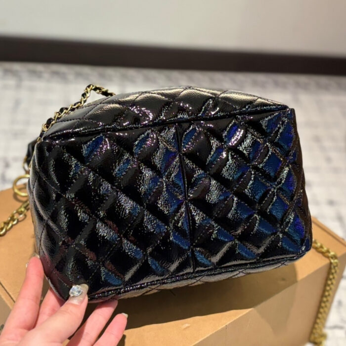 Chanel Draw String Bucket Bag Black 27Cm - Image 5