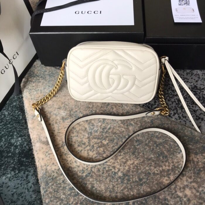 Gucci GG Marmont Small Shoulder Bag White 24cm ‎447632 DTD1T 9022 - Image 2