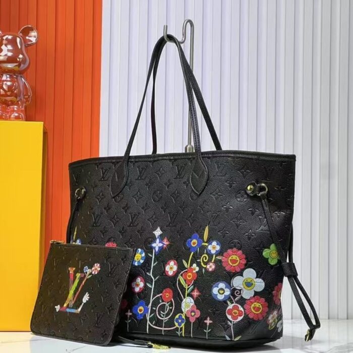 Louis Vuitton X Takashi Murakami Superflat Neverfull MN Black 31Cm M13675 - Image 3