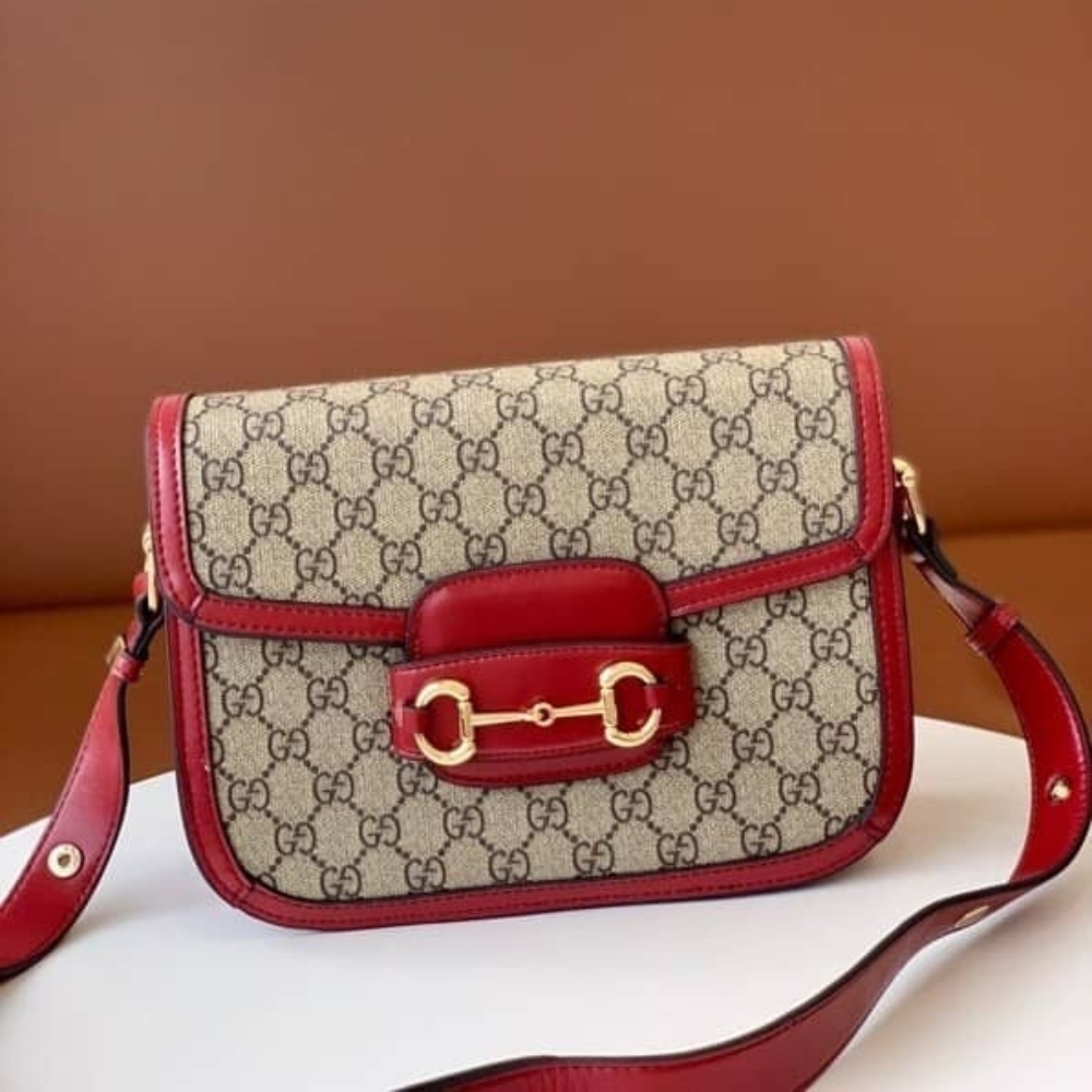Gucci Horsebit 1955 Bag Beige Red 25cm 602204 92TCG 8561 - Image 2