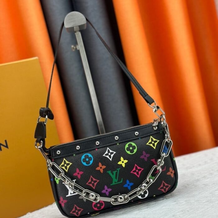 Louis Vuitton x Murakami Pochette Accessoires Multicolore Noir 22Cm M13663 - Image 2