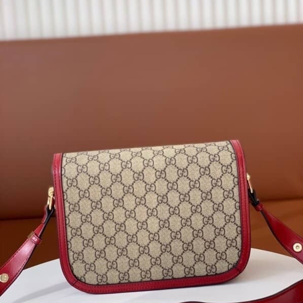 Gucci Horsebit 1955 Bag Beige Red 25cm 602204 92TCG 8561 - Image 4