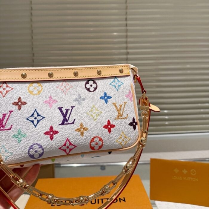 Louis Vuitton x Takashi Murakami Pochette Accessoires Multicolored Blanc 21Cm M13404 - Image 3