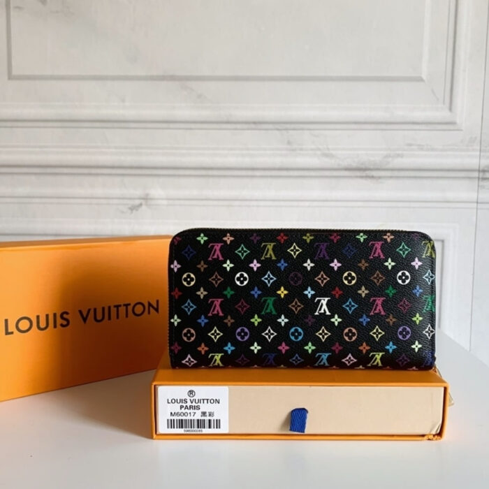 Louis Vuitton x Takashi Murakami Zippy Wallet Multicolored Black 19cm - Image 2