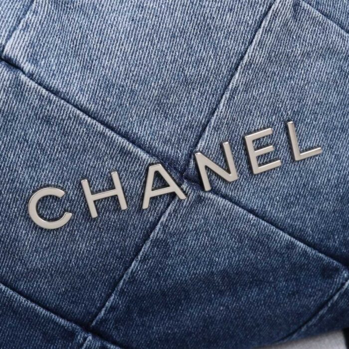 Chanel 22 Handbag Washed Denim Blue 41cm AS3261 B10439 NM981 - Image 6