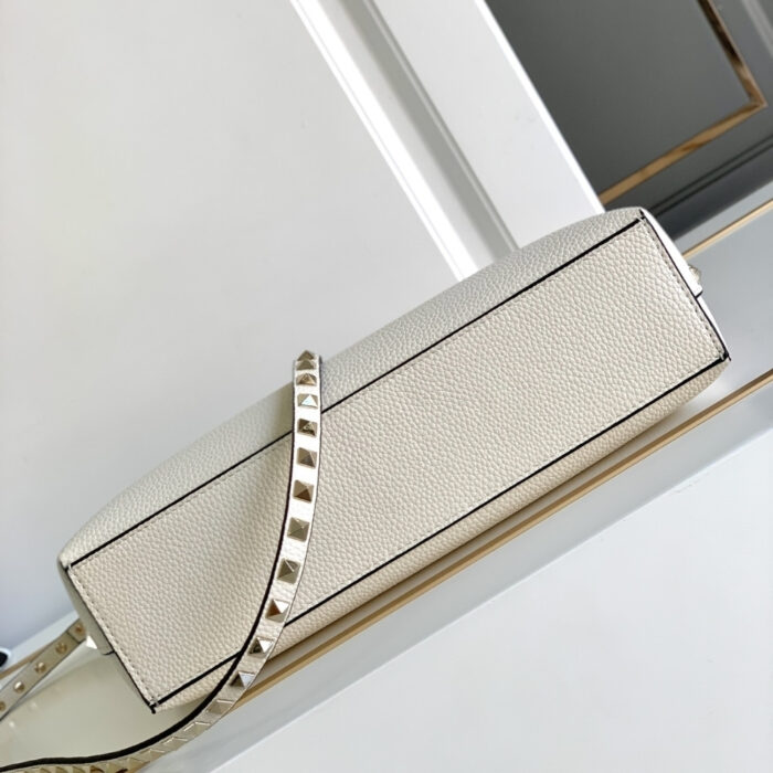 Valentino Garavani Rockstud Small Tote Bag White 28cm - Image 4