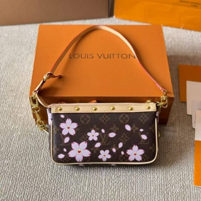 Louis Vuitton X Murakami Pochette Accessoires Sakura Brown 22cm M13666 - Image 3