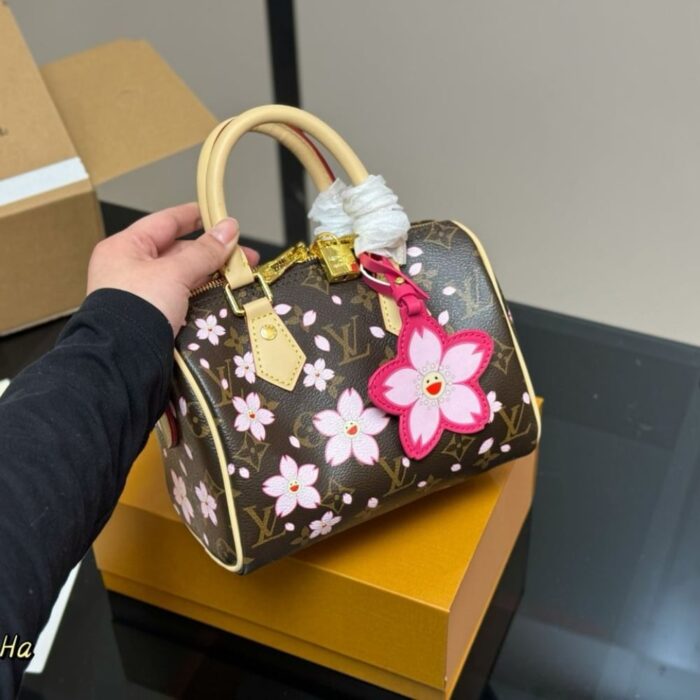 Louis Vuitton X Murakami Speedy Bandoulière 25 Cherry Blossom Sakura Brown 25cm M14174 - Image 2