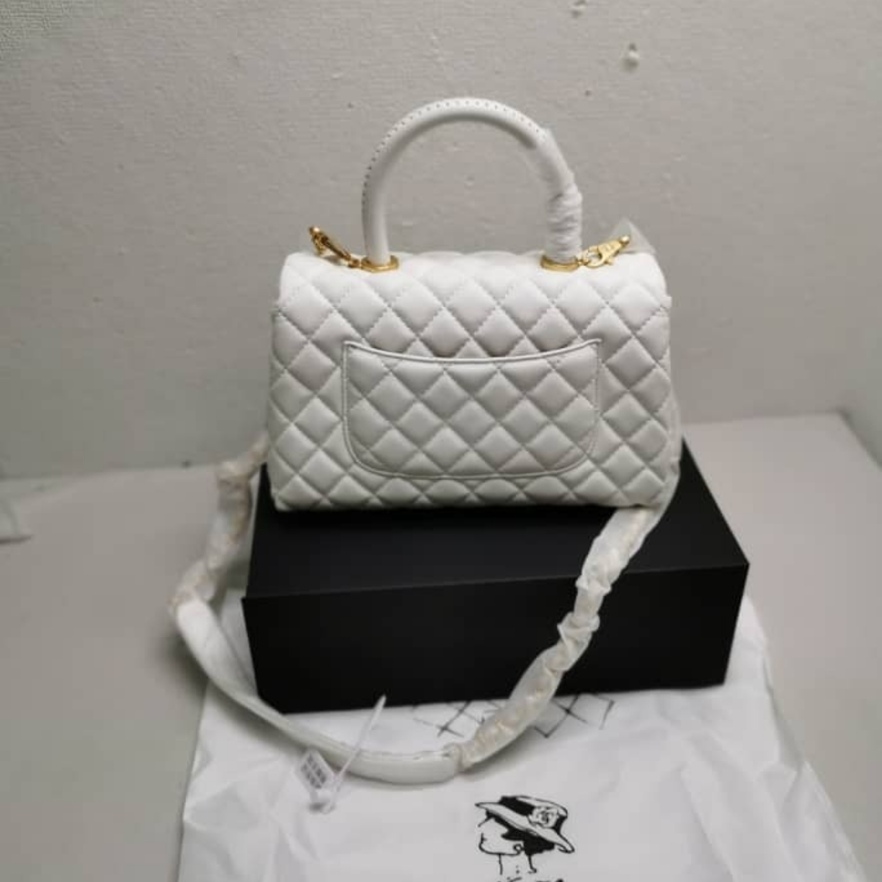 Chanel Coco Top Handle Flap Bag White 26cm - Image 6
