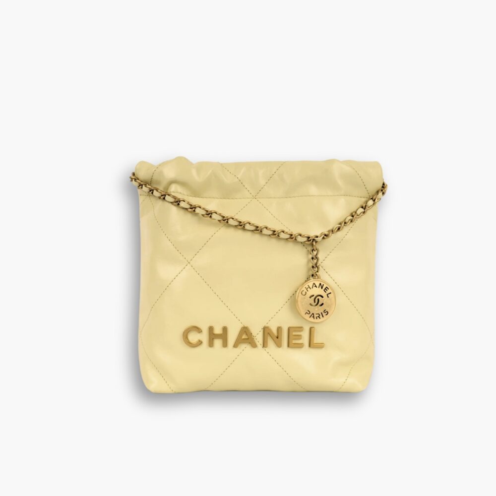 Chanel 22 Mini Handbag Yellow 20Cm