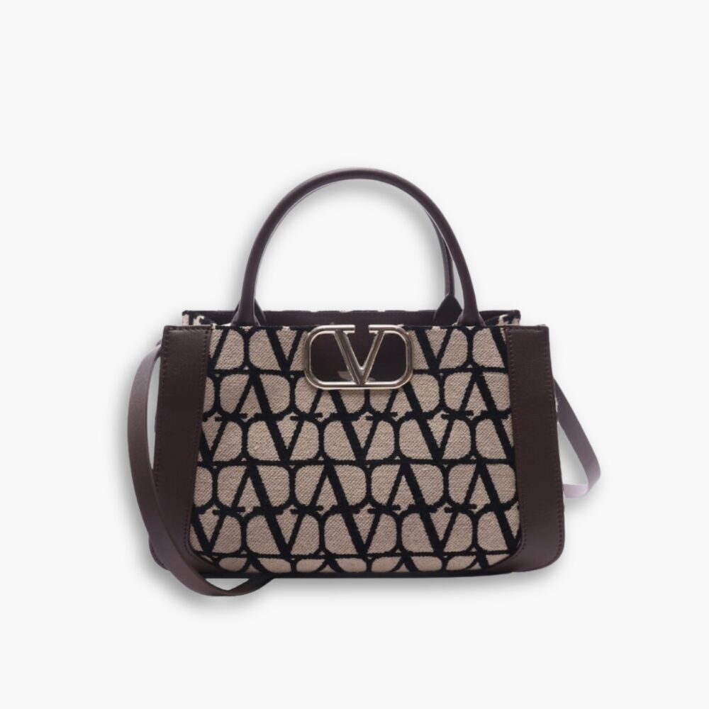Valentino Garavani Medium Toile Iconographe Handbag Black 25Cm