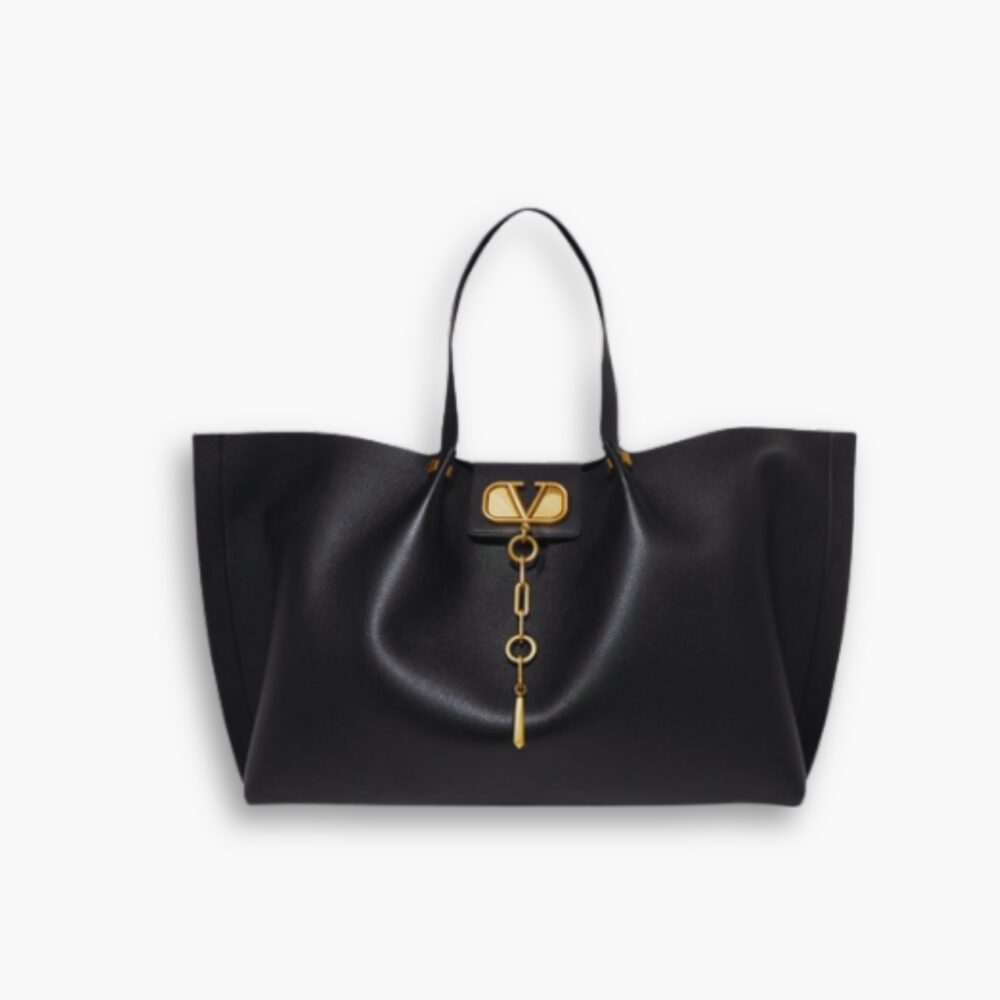 Valentino Garavani Large VLogo Escape Shopper Tote Black 41Cm