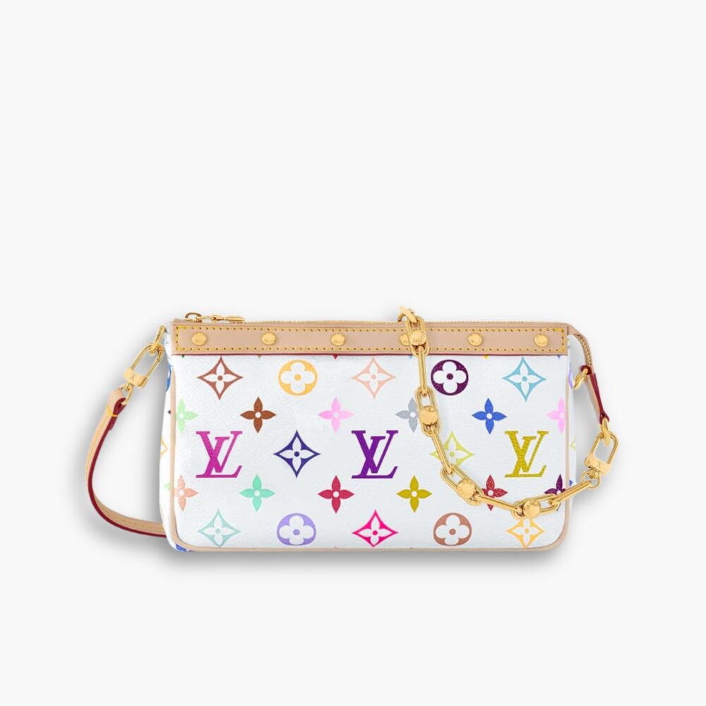 Louis Vuitton x Takashi Murakami Pochette Accessoires Multicolored Blanc 21Cm M13404
