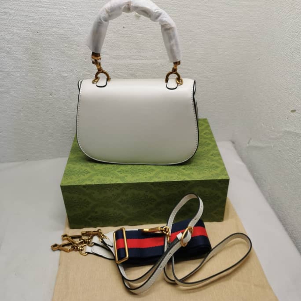 Gucci Bamboo 1947 Small Bag White 21Cm 675797 10ODT 8454 - Image 3