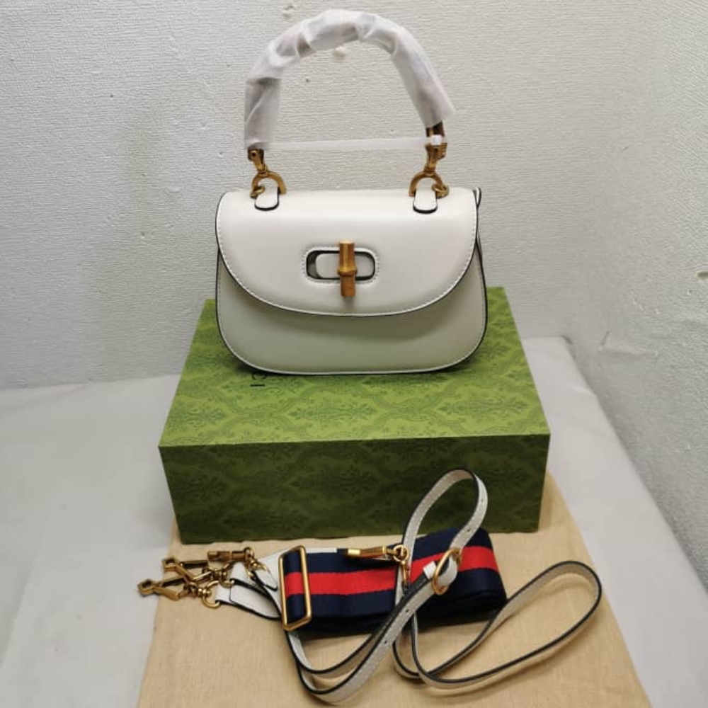 Gucci Bamboo 1947 Small Bag White 21Cm 675797 10ODT 8454 - Image 2