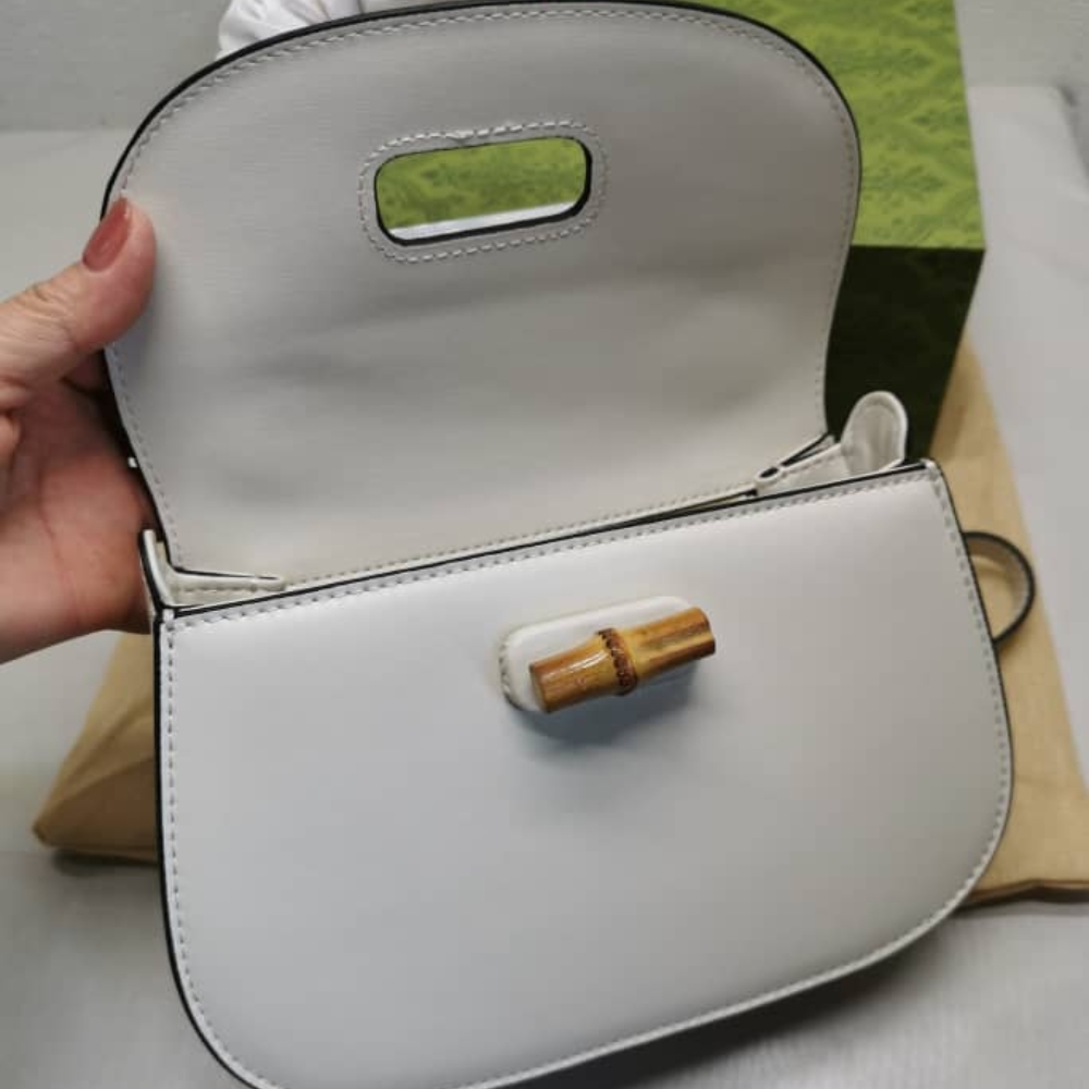 Gucci Bamboo 1947 Small Bag White 21Cm 675797 10ODT 8454 - Image 6