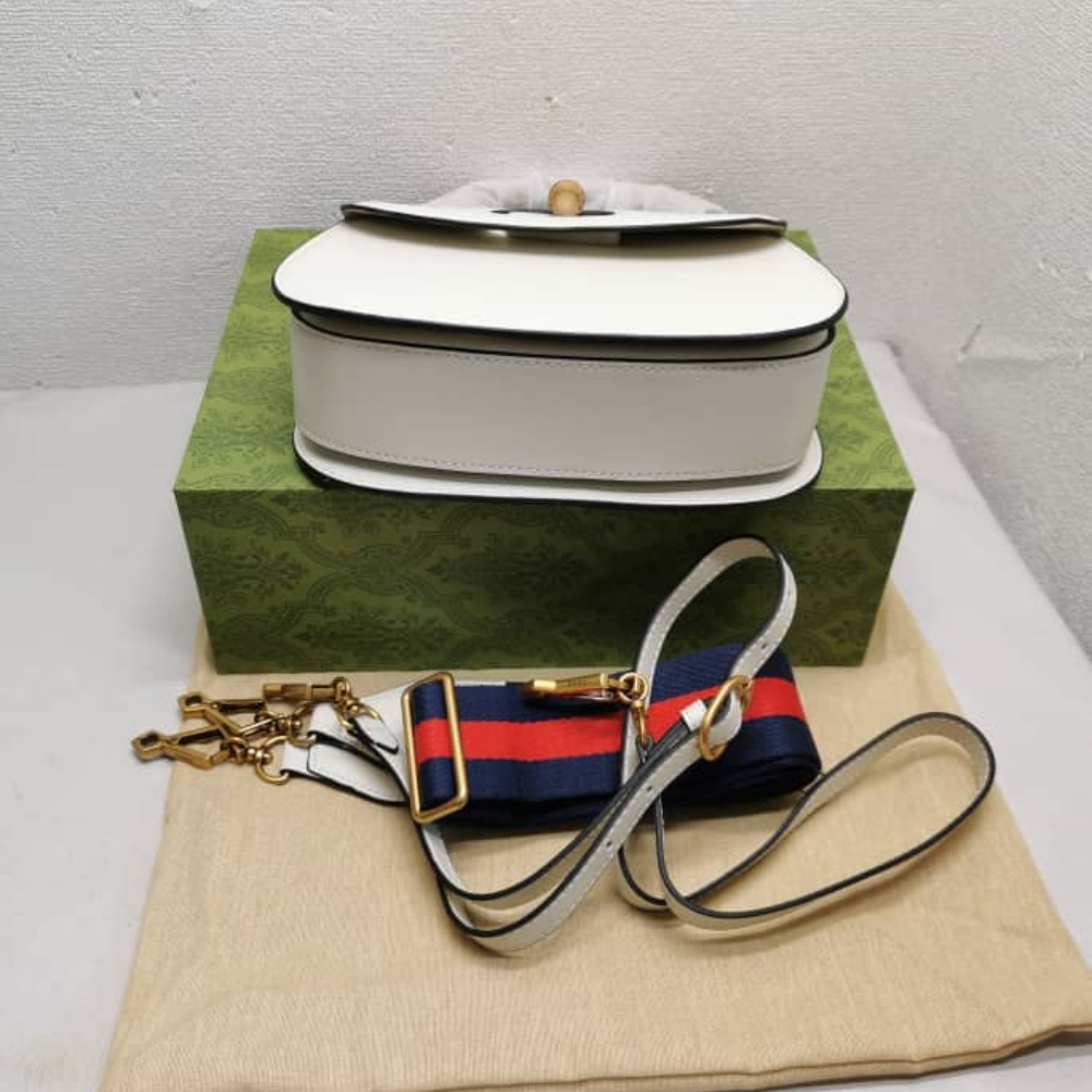 Gucci Bamboo 1947 Small Bag White 21Cm 675797 10ODT 8454 - Image 7