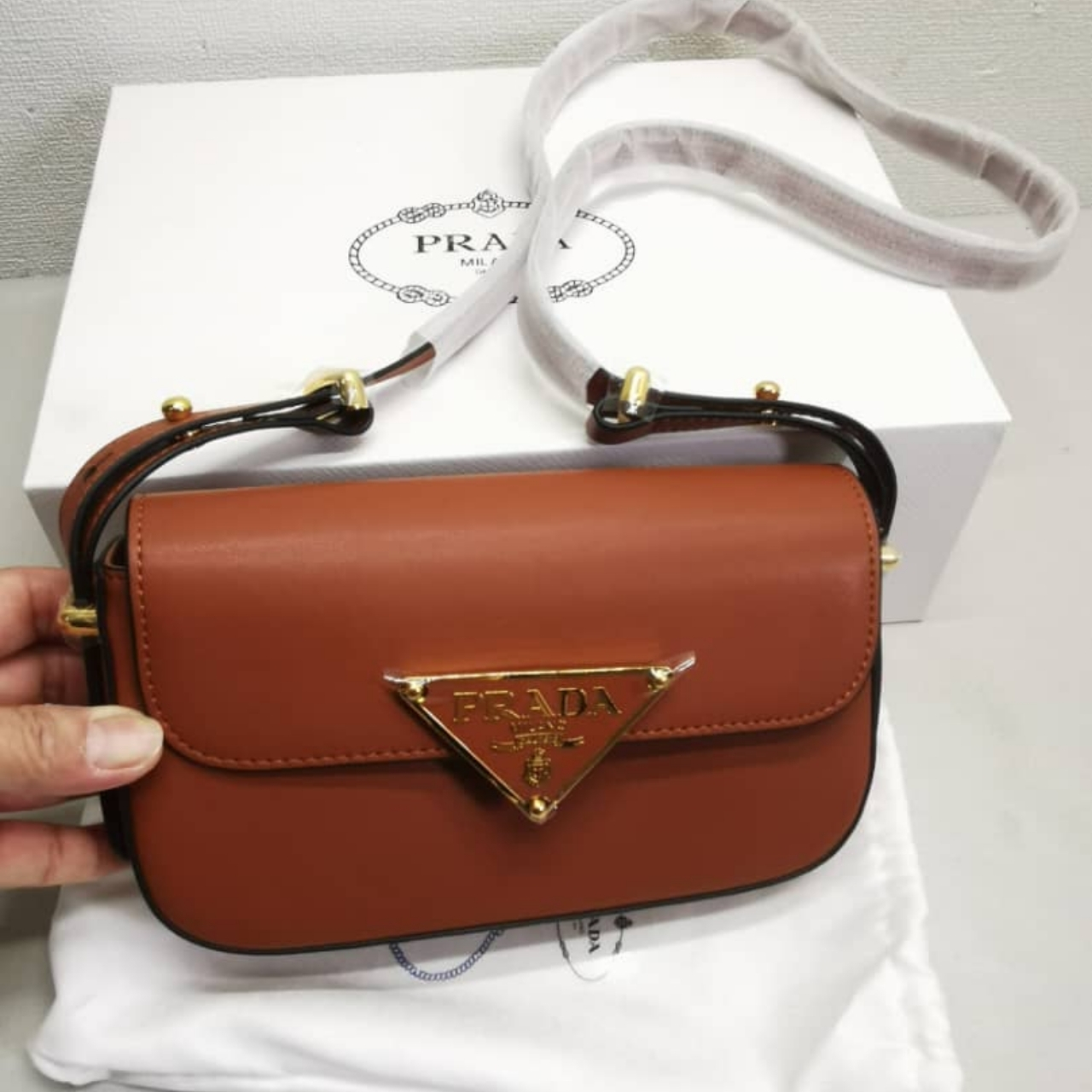 Prada Shoulder Bag Brown 21Cm 1BD339 ASK F0XUG V MTO - Image 3
