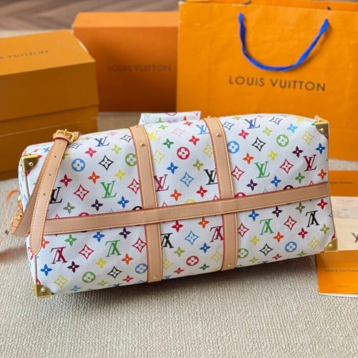 Louis Vuitton X Takashi Murakami Keepall Bandouliere White Multicolored 45cm M13742 - Image 4