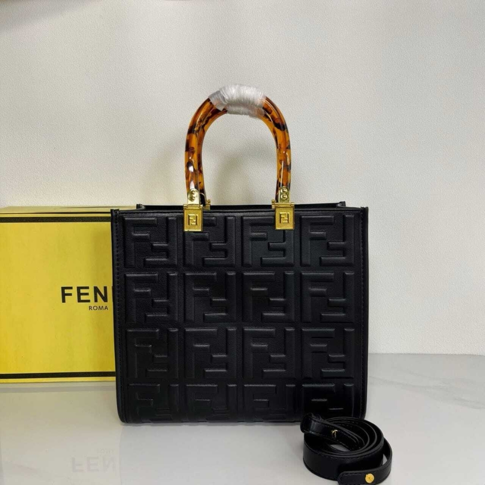 Fendi Sunshine Small Bag Black 25cm 8BH394AMCVF0KUR - Image 2