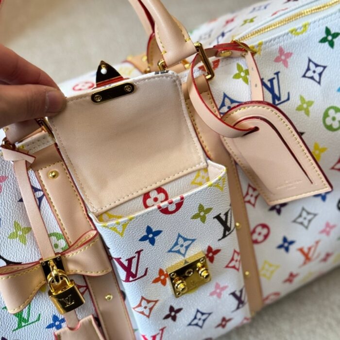 Louis Vuitton X Takashi Murakami Keepall Bandouliere White Multicolored 45cm M13742 - Image 7