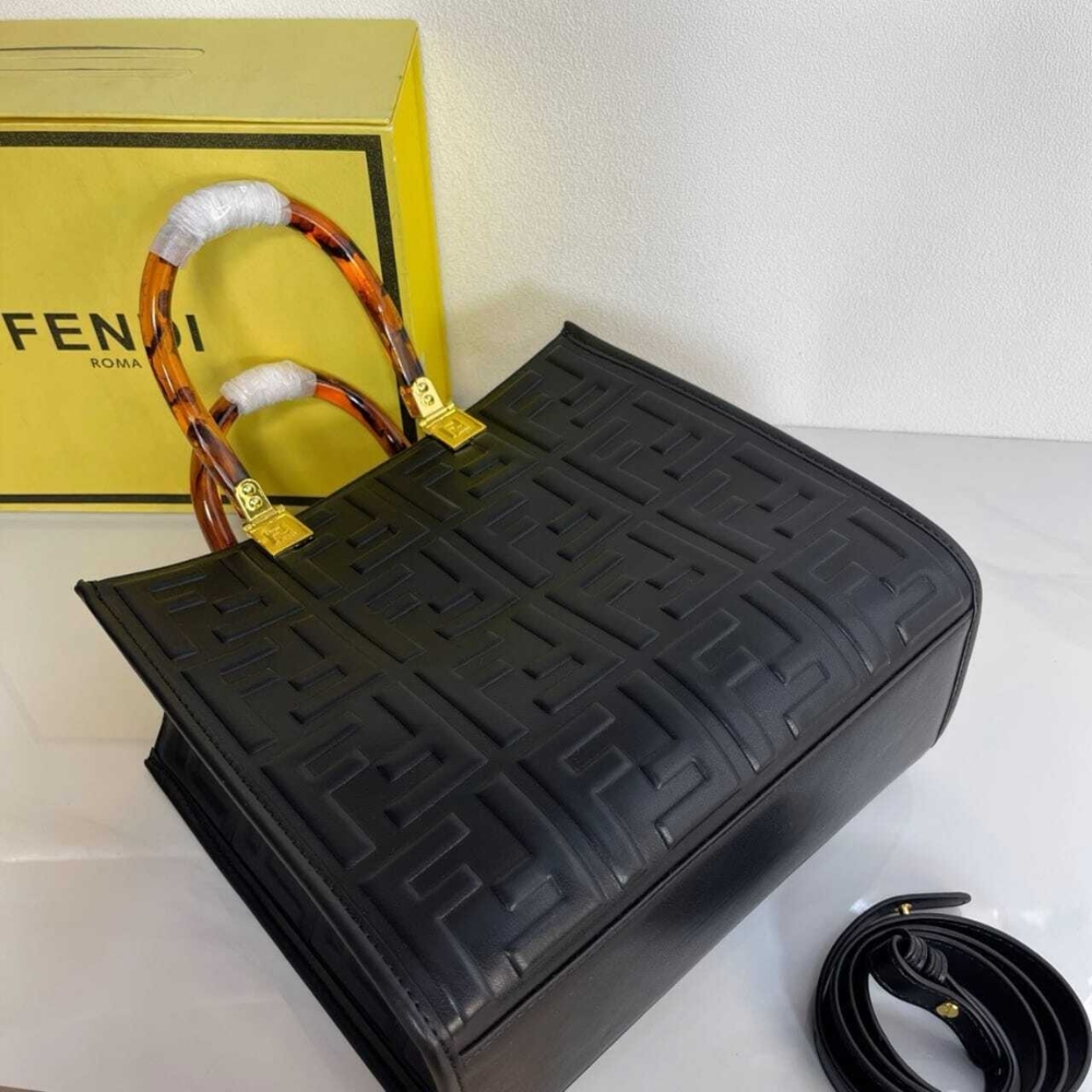 Fendi Sunshine Small Bag Black 25cm 8BH394AMCVF0KUR - Image 3