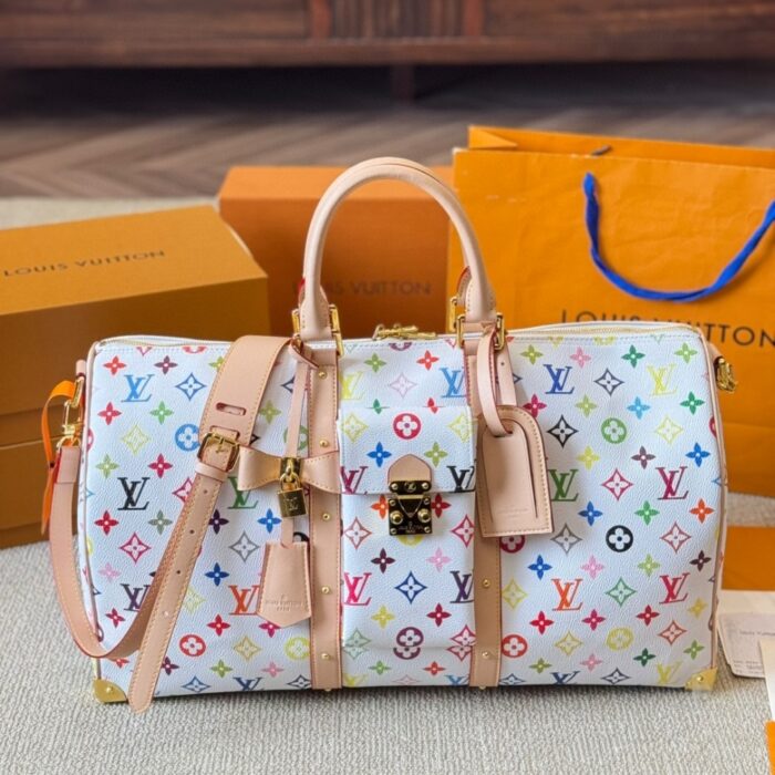 Louis Vuitton X Takashi Murakami Keepall Bandouliere White Multicolored 45cm M13742 - Image 2