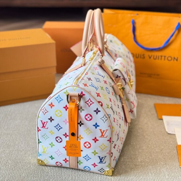Louis Vuitton X Takashi Murakami Keepall Bandouliere White Multicolored 45cm M13742 - Image 6