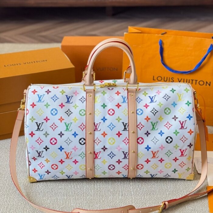 Louis Vuitton X Takashi Murakami Keepall Bandouliere White Multicolored 45cm M13742 - Image 3