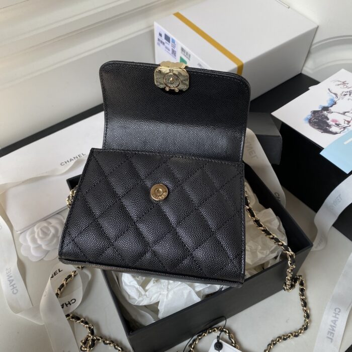 Chanel Clutch With Chain Black 15cm - Image 9