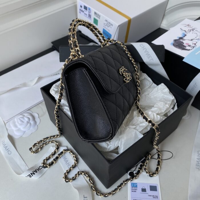 Chanel Clutch With Chain Black 15cm - Image 6