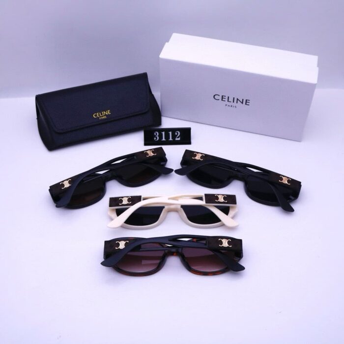 Celine Triomphe Hole Punch Sunglasses White - Image 3