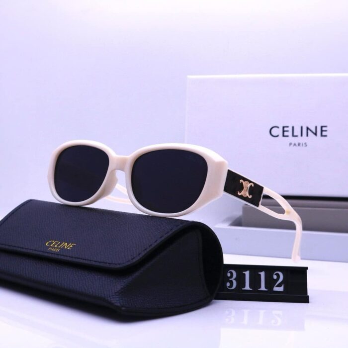Celine Triomphe Hole Punch Sunglasses White - Image 2