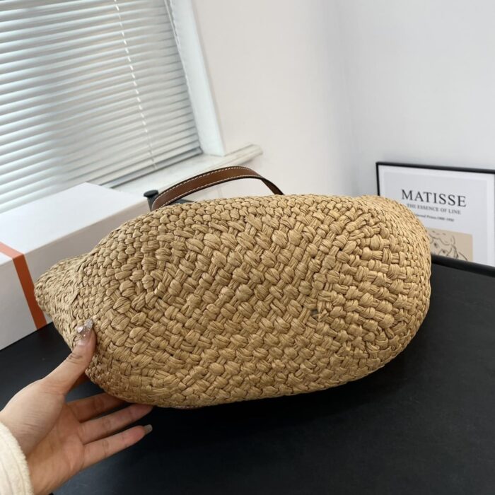 Celine Triomphe Panier Raffia Tan 31cm - Image 6