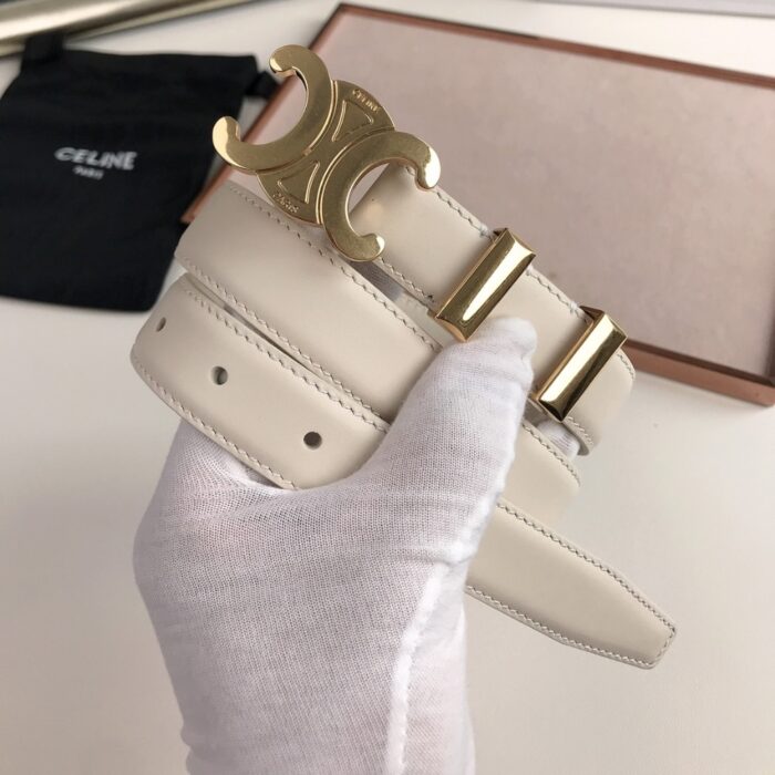 Celine Triomphe Belt White - Image 2