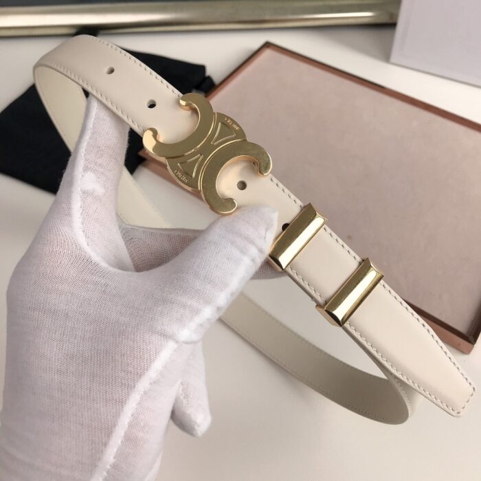 Celine Triomphe Belt White - Image 3