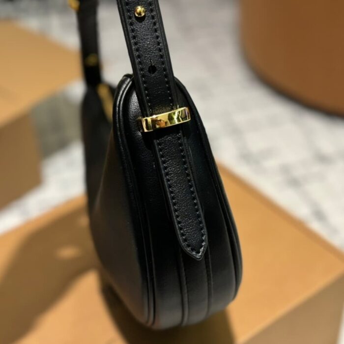 Prada Arched Leather Shoulder Bag Black 23cm 1BC194VOOOASK - Image 2