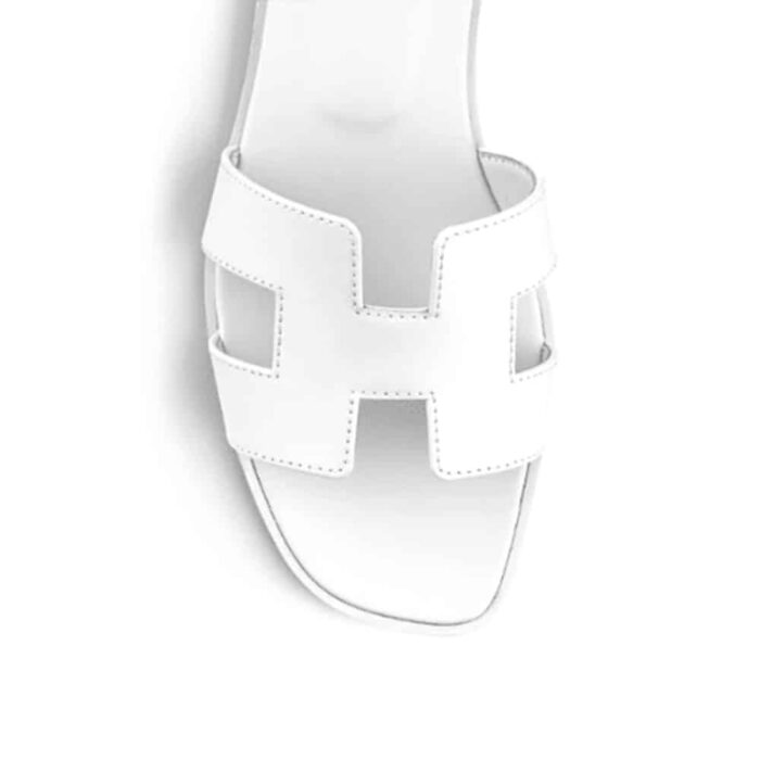 Hermes Slippers Flat Oran Full White H202272Z 2V350 - Image 2