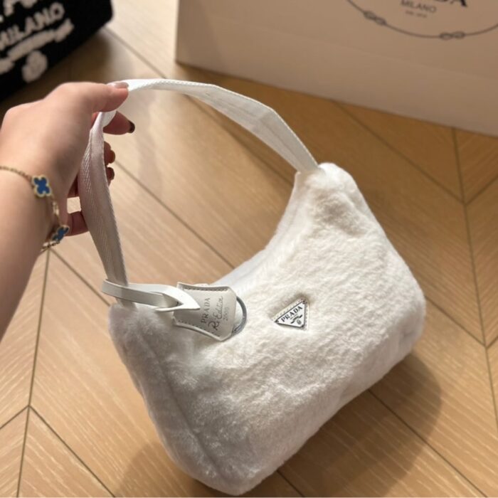 Prada Re Edition 2000 Bag Shearling White 23cm - Image 2