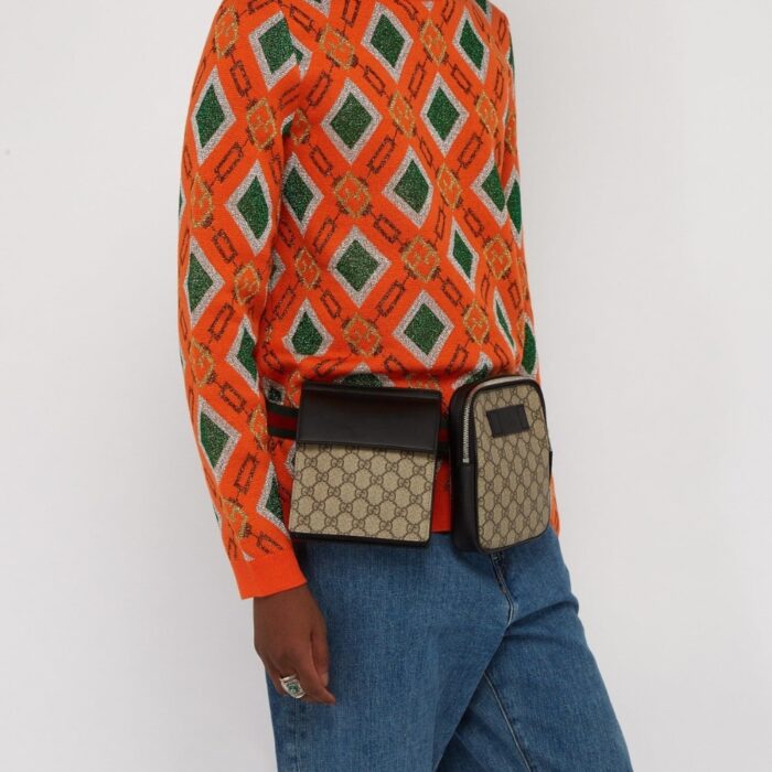 Gucci GG Supreme Web Belt Bag Beige 33cm - Image 10