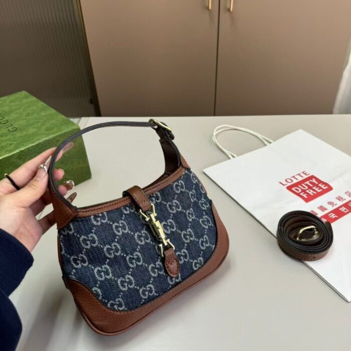Gucci Jackie 1961 Shoulder Bag Blue And Ivory 23cm 637092 2KQGG 8375 - Image 2