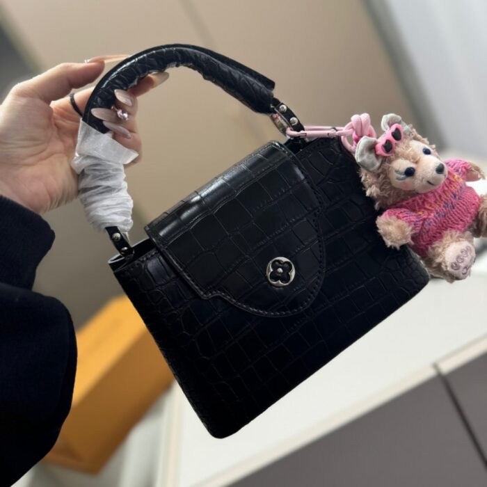 Louis Vuitton Capucines Alligator Black 20cm N92173 - Image 4