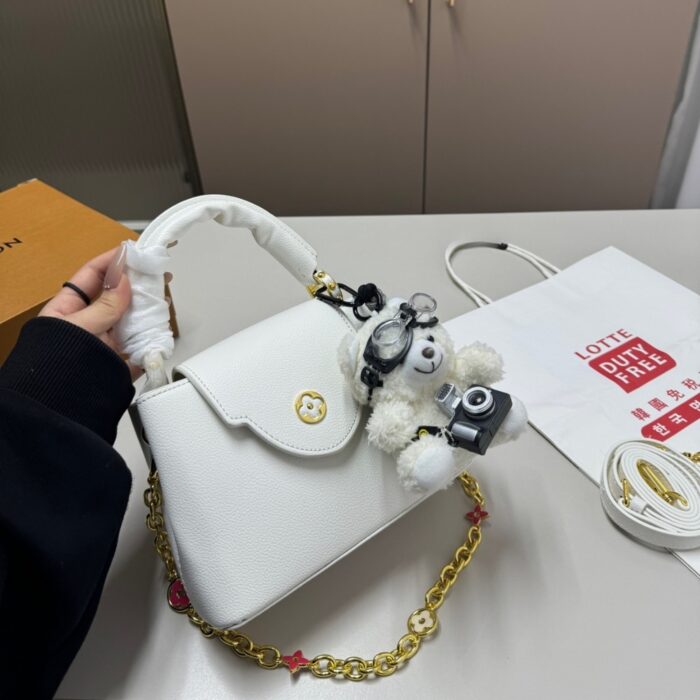 Louis Vuitton Mini Capucines Grained Leather White 20cm - Image 2