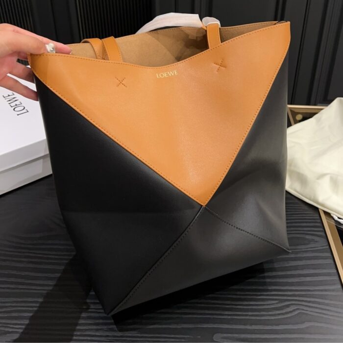 Loewe Puzzle Fold Tote Warm Desert And Black 24cm A779G50X18 2727 - Image 2