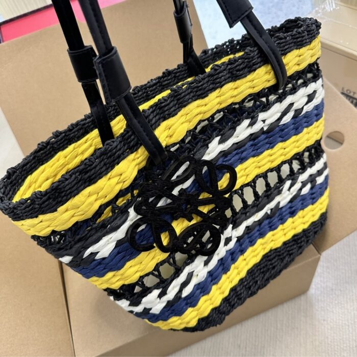 Loewe Basket Tote Black And Yellow 29cm A223S91X02 - Image 2